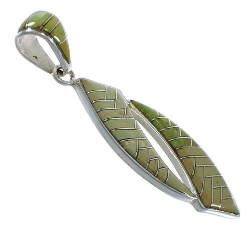 Southwestern Turquoise Inlay Sterling Silver Jewelry Pendant AX48860